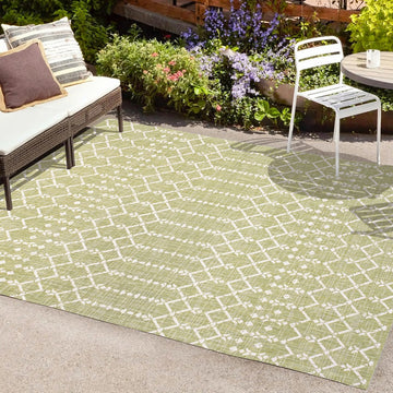 Ourika Moroccan Geometric Textured Weave Indoor/outdoor Rug